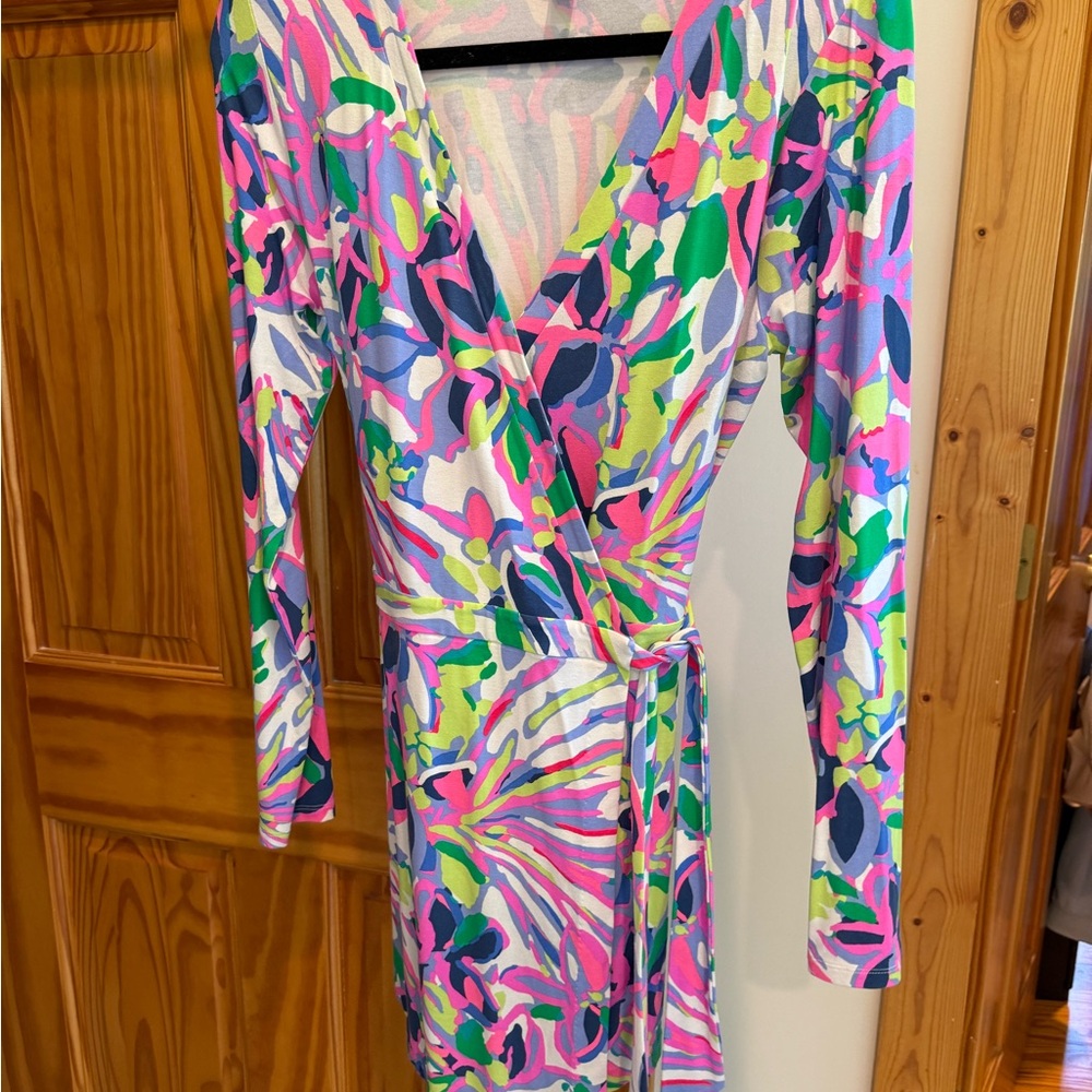 Vibrant Multicolor Wrap Dress